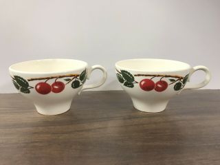 Set Of 2 Vintage Mid Century Homer Laughlin Cherry Valley China Tea Cups Mugs