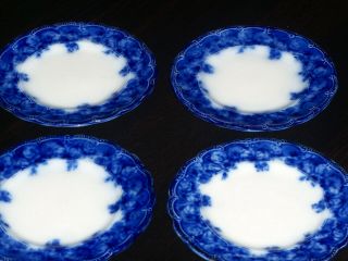 Set Of 4 Vintage Flow Blue The Bolingbroke 5 3/4 Inch Bread Plates