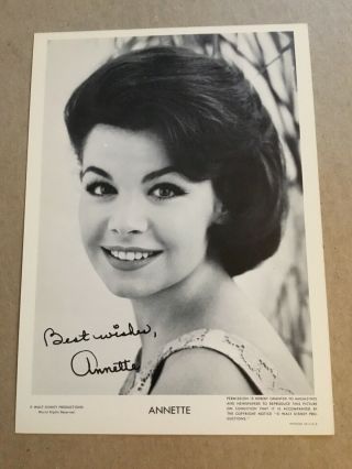 Annette Funicello 5 " X 7 " Postcard 1960 