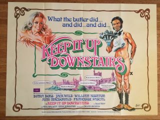 Keep It Up Downstairs 1976 British Quad Comedy Film Poster Diana Dors