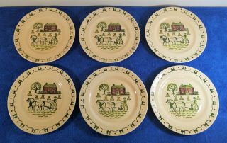 6 - Vintage Metlox Poppytrail Homestead Provincial 10 " Dinner Plates