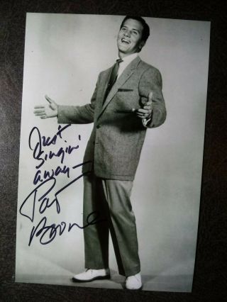 Pat Boone Authentic Hand Signed Autograph 4x6 Photo - Music Legend