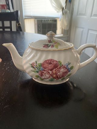 Arthur Woods & Son Staffordshire England 6442 Floral Teapot