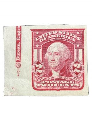 1906 Us Stamp Sc 320 Washington 2 Cent Type 1 H Vf Imperf