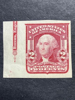 1906 US Stamp Sc 320 Washington 2 Cent Type 1 H VF Imperf 2