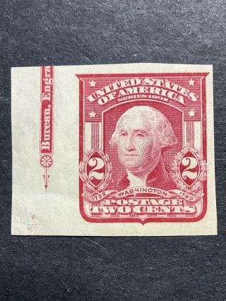 1906 US Stamp Sc 320 Washington 2 Cent Type 1 H VF Imperf 3