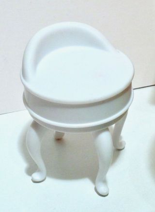Barbie Doll Size Small White Vanity Bedroom Chair