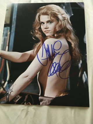 Jane Fonda Barbarella Signed Autograph 8x10 Sexy Photo With 1960s Pop