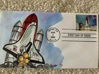 U.  S.  2544a - $10.  75 Endeavor Space Shuttle - Fdc W/ Hand - Painted Cachet