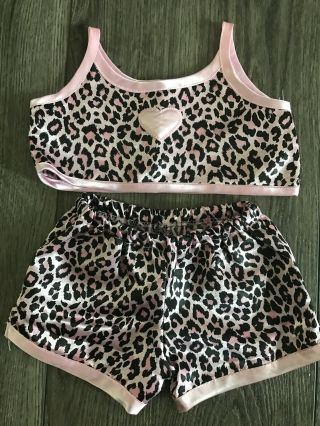 Build - A - Bear Babw Pink Cheetah Print Pajamas Pjs 2 Piece Set