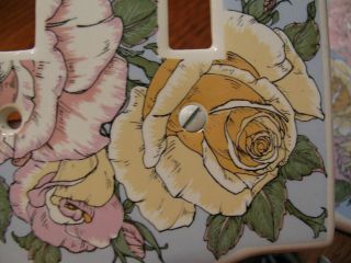 Santa Barbara Ceramic Design Pink Yellow Rose Switch Plates 1 Single & 1 Double 2