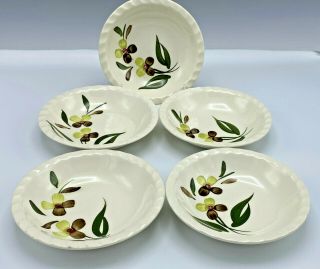 8 Blue Ridge Southern Pottery Sunny Spray Fruit Bowls 6 " Green Cream Floral