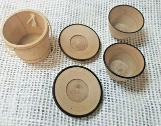 M1 Miniature Doll House Accessories - 2 Wooden Dinner Plates
