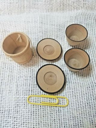 M1 Miniature Doll House Accessories - 2 Wooden Dinner Plates 2