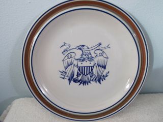 Vintage Salem Stoneware Georgetown American Eagle Shield Brown Dinner Set for 5 2