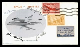 Dr Who 1977 Edwards Ca Space Shuttle Test 3 Muscateer Signed Cachet F38430