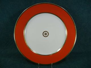 Bernardaud Limoges France Sparte Service Plate (s) Vanilla,  Red,  Sky Blue