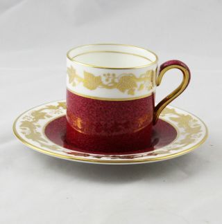 Wedgwood Whitehall Ruby Powder Demitasse Cup & Saucer Multiple Available