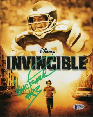 Vince Papale Autograph Signed 8x10 Photo - Philly Eagles Invincible (bas)