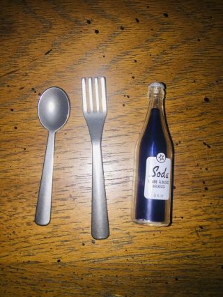 American Girl - Maryellen - Fork,  Spoon & Bottle Grape Soda - Airstream Trailer