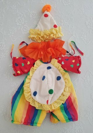 Vintage Cabbage Patch Circus Kids Clown Outfit Rainbow Doll Costume