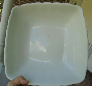Royal Patent Ironstone Wood & Son England 10.  75 " Square White Serving Dish Bowl