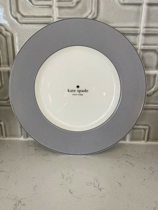 Lenox Kate Spade Rutherford Circle Grey Gray Accent Salad Plate Nwt 9.  3”