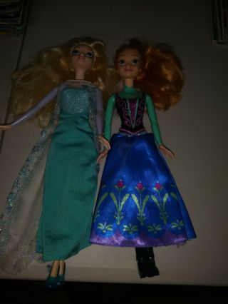 Disney Store Princess Barbie Doll Anna Elsa Frozen 12 " Mattel 2012 2013