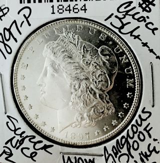 1897 P Morgan Dollar Choice Bu Incredible Proof Like Mega Rare Pl Gem Nr 18464