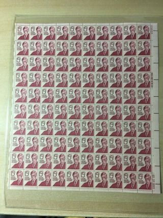 1288 15 Cent Oliver Wendell Holmes Full Sheet Of 100 Mnh Og