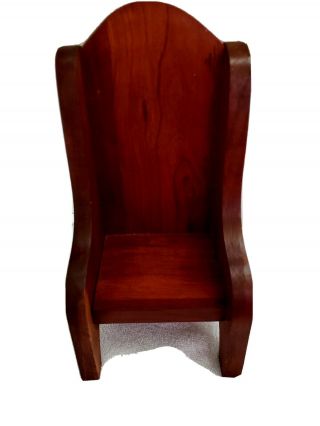 Vintage Teddy Bear Doll Chair Hand Carved Cherry Wood 12 " X 6 " X 4 "