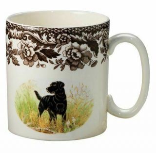 Spode Woodland Mug Cup Dog Black Labrador Retriever Lab Hunting Dogs Nib $44