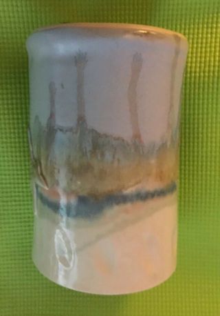 Texas 3D Pottery Vase Blue Drip Glaze Vintage Rare Signed By Artist Wilder ' 90 2