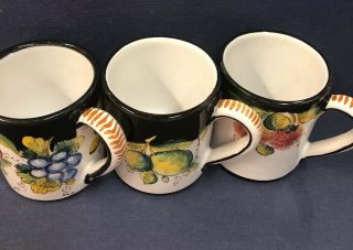 3 (three) Dip.  A.  Mano Italy Coffee Tea Mugs Cup Hand Painted Sign By The Author