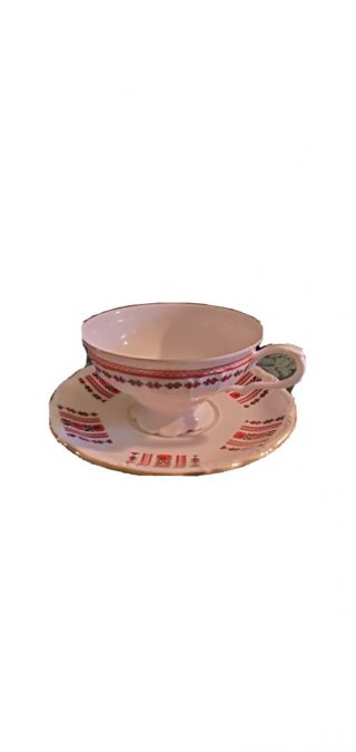 Ukrainian Print Tea Cup And Saucer - Edelstein - Made In Germany