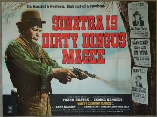 Dirty Dingus Magee 1970 Uk Quad Cinema Poster Frank Sinatra,  Jack Elam