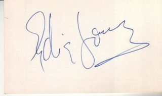Edie Gorme Autographed Index Card Famed Singer / Steve Lawrence D.  13