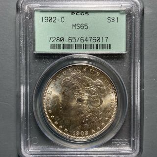 1902 - O $1 Morgan Silver Dollar,  Pcgs Ms65 - Old Green Holder (57682)