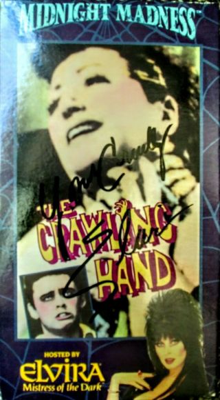 Elvira Hand - Signed/autographed Vintage Crawling Hand Vhs;mistress Of The Dark;