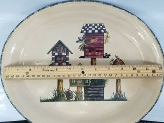 Home And Garden Party Stoneware Platter 2002 Birdhouse k5 3