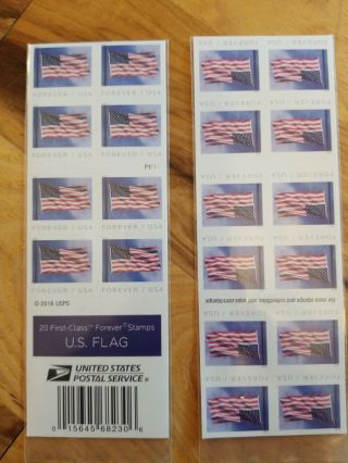 U.  S.  Flag Forever Stamps Booklet - 2 Pcs (40 Stamps) 2019 Usa 5345b