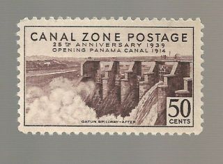 Canal Zone Sc 135 50c Gatun Spillway After 1939 Grm - Mnh Never Hinged