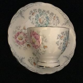 Tuscan Bone China Cup & Saucer Demitasse Espresso Pink Blue Porcelain Demi