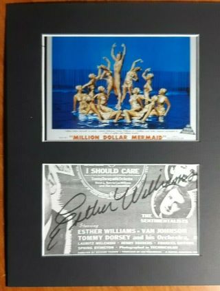Esther Williams " Silver Screen " Authentic Autograph 8 X 10 Photo Display W/coa