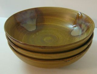 3 Sango Splash 4951 Brown Drip Glaze Swirls Soup Or Cereal Bowl Stoneware
