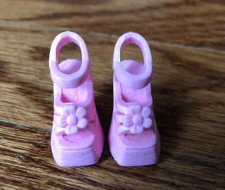 Barbie Doll Shoes - Fashion Fever Pink Wedge Sandals w/ flower Platform 2
