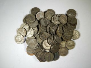100 Junk Silver War Nickels 1942 - 1945