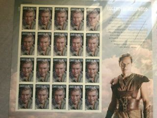 Us Postage Stamp Sheet,  4892 Legends Of Hollywood,  Charlton Heston Forever Mnh