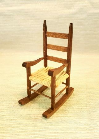 Dollhouse Miniature 1:12 Rocking Chair Woven Seat
