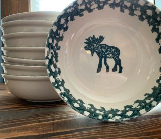 Teinshan Folk Craft Moose Country Soup Cereal Bowls Set Of 8